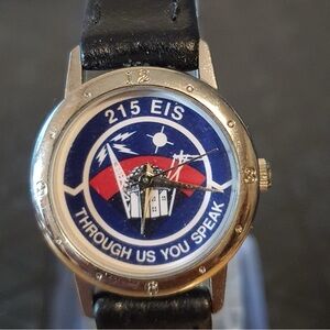 🦋10/$20🦋215th Engineering Installation Squadron Silver Leather Women's Watch